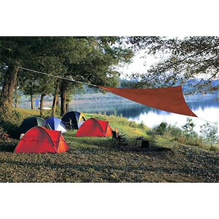 Gan Eden Ready-to-Hang Polyethylene Walnut Triangle Shade Sail Canopy - 120 x 120 in. GA1679667